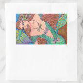 Sticker Rectangulaire Imaginaire de sirène "Le collier de libellules" Ar (Sac)