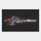 Sticker Rectangulaire Imaginaire d'épée de dragon rouge (Devant)