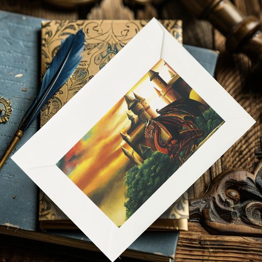 Sticker Rectangulaire Imaginaire du château de Red Dragon