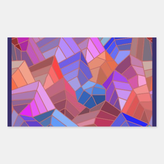 Sticker Rectangulaire Imaginaire Montagnes Vue du ciel (Devant)