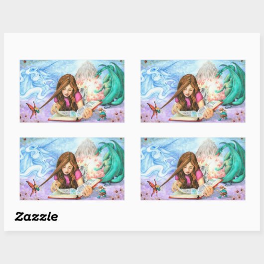 Sticker Rectangulaire Imagination (Feuille)