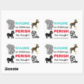 Sticker Rectangulaire IMAGINE - Afrique - Faune - Nature - Conservation (Feuille)
