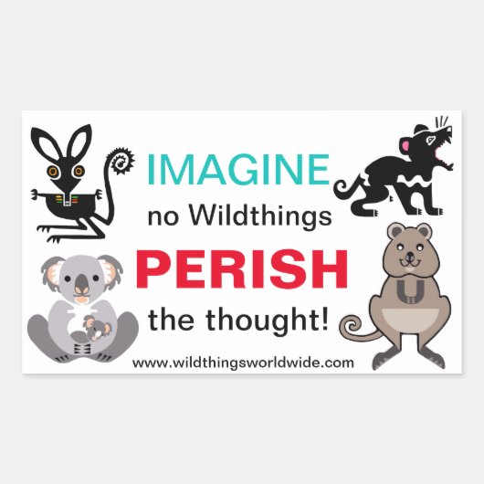 Sticker Rectangulaire IMAGINE - Amoureux des animaux - Animaux en danger (Devant)