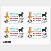 Sticker Rectangulaire IMAGINE - Amoureux des animaux -Animaux en voie de (Feuille)