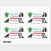 Sticker Rectangulaire IMAGINE-Conservation Animaux en voie de disparitio (Feuille)