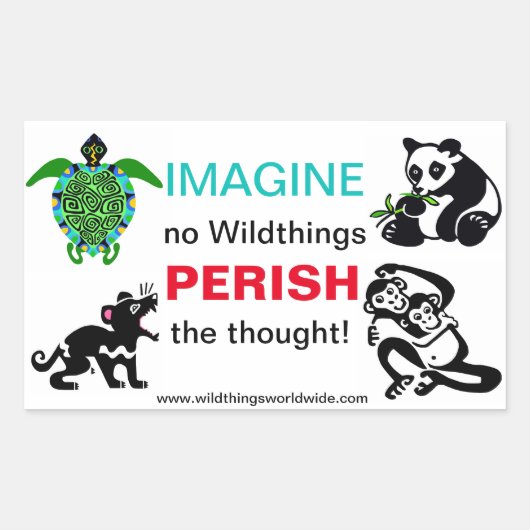 Sticker Rectangulaire IMAGINE-Conservation Animaux en voie de disparitio (Devant)