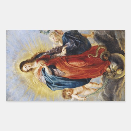 Sticker Rectangulaire Immaculée Conception Peinture de Peter Paul Rubens (Devant)