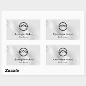 Sticker Rectangulaire Immobilier Argent Élégant (Feuille)