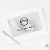 Sticker Rectangulaire Immobilier Argent Élégant (Enveloppe)