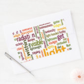 Sticker Rectangulaire Impression Cloud Word clair (Enveloppe)