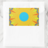 Sticker Rectangulaire Impression Cyan et Gold Mandala Art (Sac)