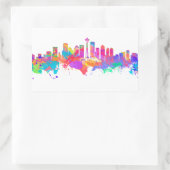Sticker Rectangulaire Impression d'aquarelle de l'horizon de Seattle USA (Sac)