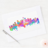 Sticker Rectangulaire Impression d'aquarelle de l'horizon de Seattle USA (Enveloppe)