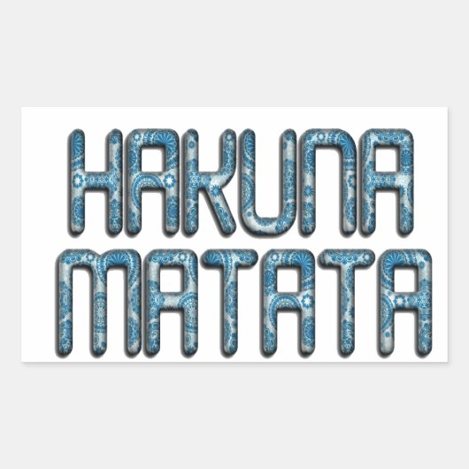 Sticker Rectangulaire Impression d'art 3D Hakuna Matata (Devant)