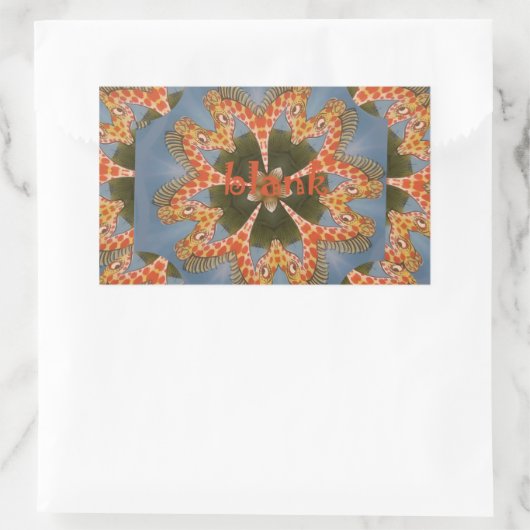 Sticker Rectangulaire Impression d'art Abstrait Giraffe (Sac)