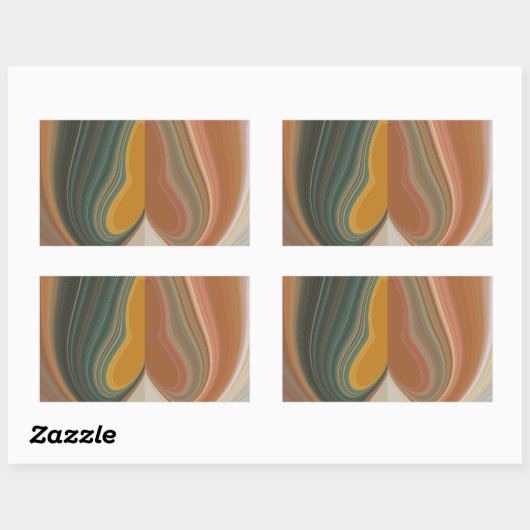 Sticker Rectangulaire Impression d'art Abstrait rétroactif (Feuille)