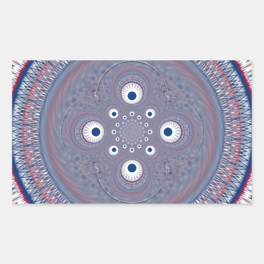 Sticker Rectangulaire Impression d'art de conception radiale (Devant)