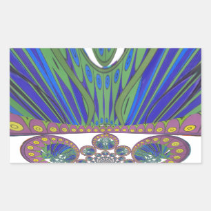 Sticker Rectangulaire Impression d'art décoratif bleu violet africain
