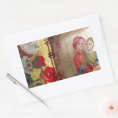 Sticker Rectangulaire Impression d'art graphique de portrait de poupée d (Enveloppe)