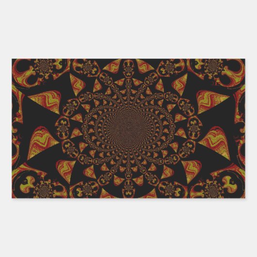 Sticker Rectangulaire Impression d'art Kaleidoscope crâne (Devant)