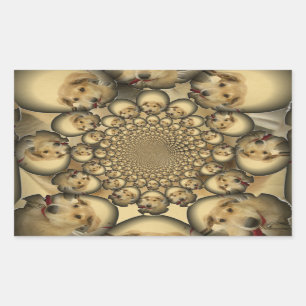 Sticker Rectangulaire Impression d'art Kaleidoscope de chiot