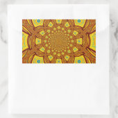 Sticker Rectangulaire Impression d'art Kaleidoscope d'or (Sac)