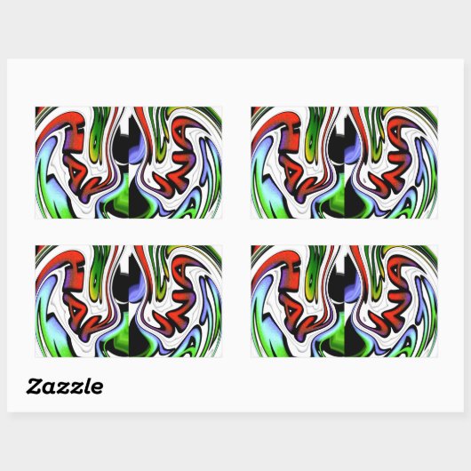 Sticker Rectangulaire Impression d'art profil Abstrait (Feuille)