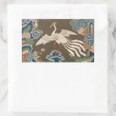 Sticker Rectangulaire Impression de broderie en soie blanche antique chi (Sac)