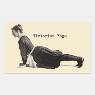 Sticker Rectangulaire Impression de femme de yoga victorienne vintage en