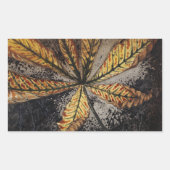 Sticker Rectangulaire Impression de feuille de châtaignier d'automne Art (Devant)