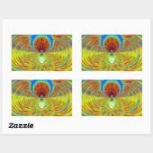 Sticker Rectangulaire Impression de Kaleidoscope coloré (Feuille)