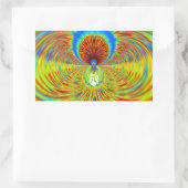 Sticker Rectangulaire Impression de Kaleidoscope coloré (Sac)
