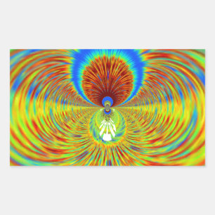 Sticker Rectangulaire Impression de Kaleidoscope coloré