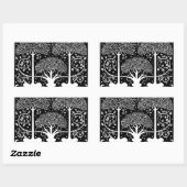 Sticker Rectangulaire Impression de motif d'arbre Art Nouveau d'Aubrey B (Feuille)