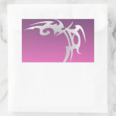 Sticker Rectangulaire Impression de tatouage blanc sur dégradé violet (Sac)