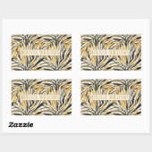Sticker Rectangulaire Impression de zèbre noir or à rayures (Feuille)