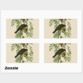 Sticker Rectangulaire Impression d'oiseau Grackle violet d'Audubon Botan (Feuille)