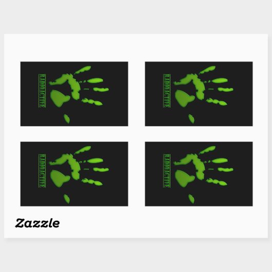 Sticker Rectangulaire Impression manuelle radioactive (Feuille)