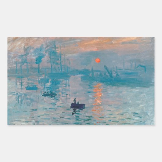 Sticker Rectangulaire Impression Soleil Levant Claude Monet  (Devant)