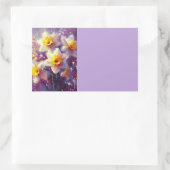 Sticker Rectangulaire Impressionniste Daffodique Floral Organisation Éti (Sac)