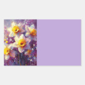 Sticker Rectangulaire Impressionniste Daffodique Floral Organisation Éti (Devant)