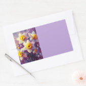 Sticker Rectangulaire Impressionniste Daffodique Floral Organisation Éti (Enveloppe)