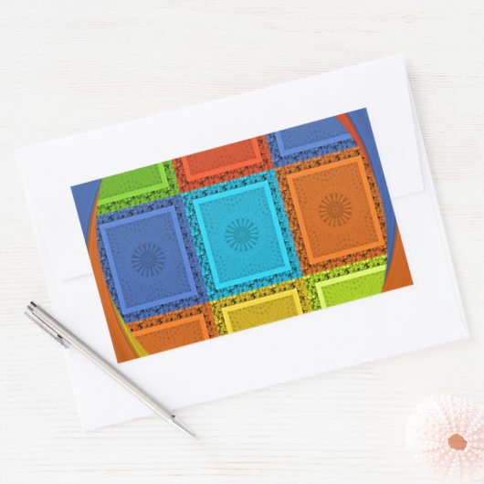 Sticker Rectangulaire Imprimer À damiers (Enveloppe)