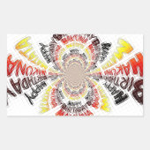 Sticker Rectangulaire Imprimer Anniversaire Kaleidoscope (Devant)