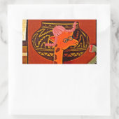 Sticker Rectangulaire Imprimer Casquette Giraffe (Sac)