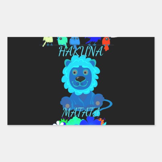 Sticker Rectangulaire Imprimer Hakuna Matata Lion (Devant)