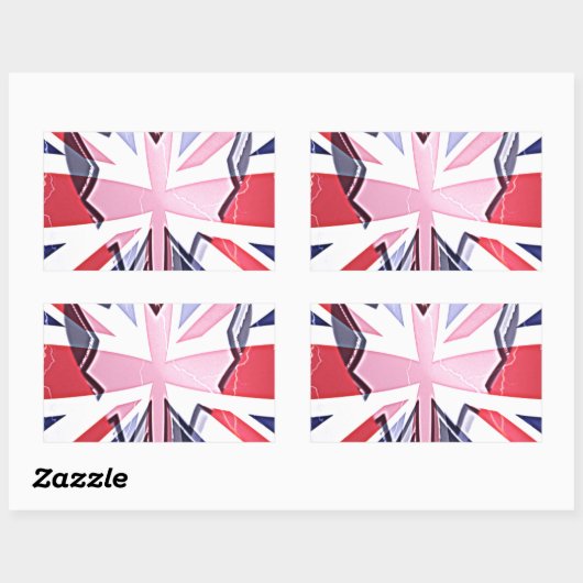 Sticker Rectangulaire Imprimer "I Love UK" (Feuille)