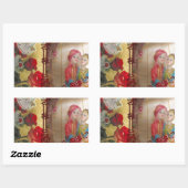 Sticker Rectangulaire Imprimer mariage Doll Portrait Graphique (Feuille)