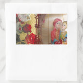 Sticker Rectangulaire Imprimer mariage Doll Portrait Graphique (Sac)