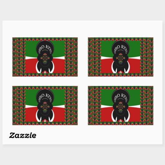 Sticker Rectangulaire Imprimerie d'art Jambo Kenya (Feuille)